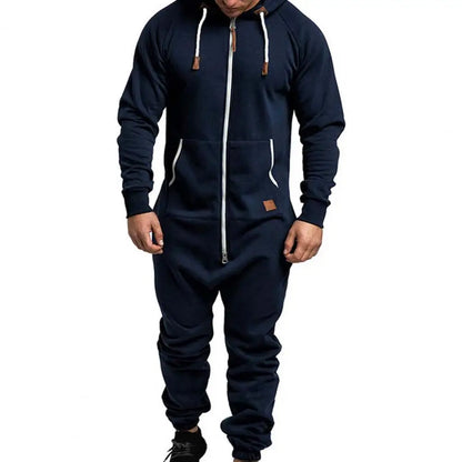 Warm Sports Jumpsuit Solid Drawstring Winter