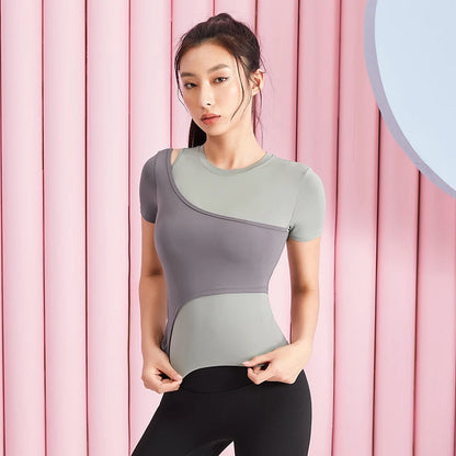 Athletic Wear Workout Tops Short Sleeve Shirt F