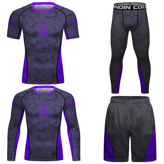 T-shirt &Shorts Men's Rash Sport suits Set