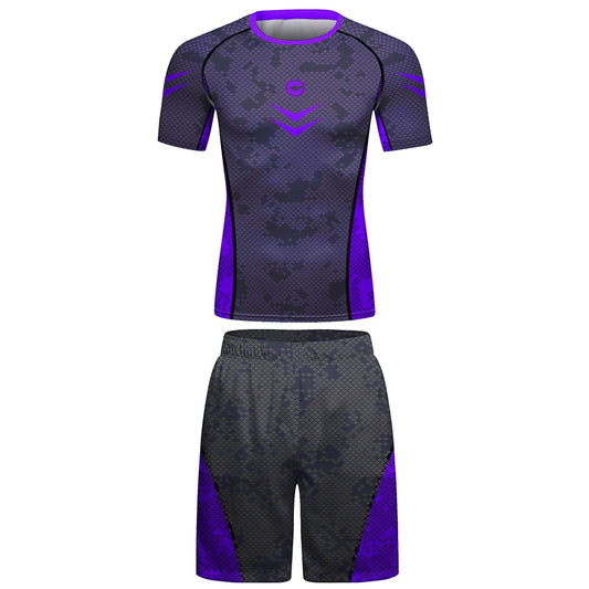 T-shirt &Shorts Men's Rash Sport suits Set