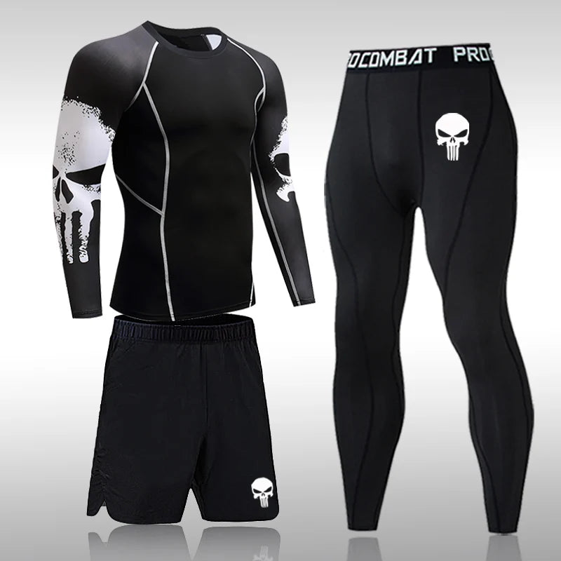 Men Fitness Tracksuit Compression Sport Set